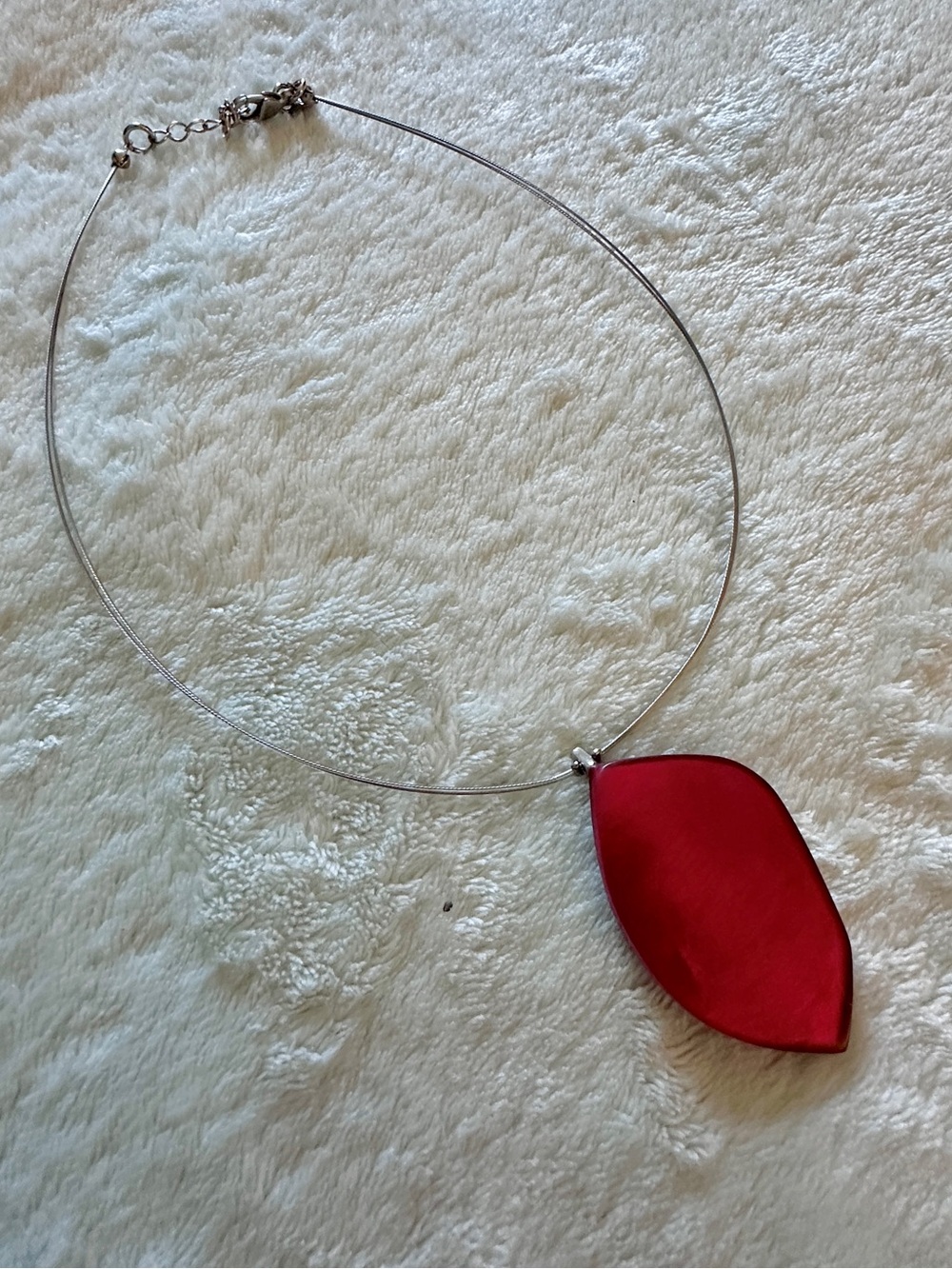 Culture Mix Boutique Necklace with Capiz Shell/Resin Leaf Pendant
